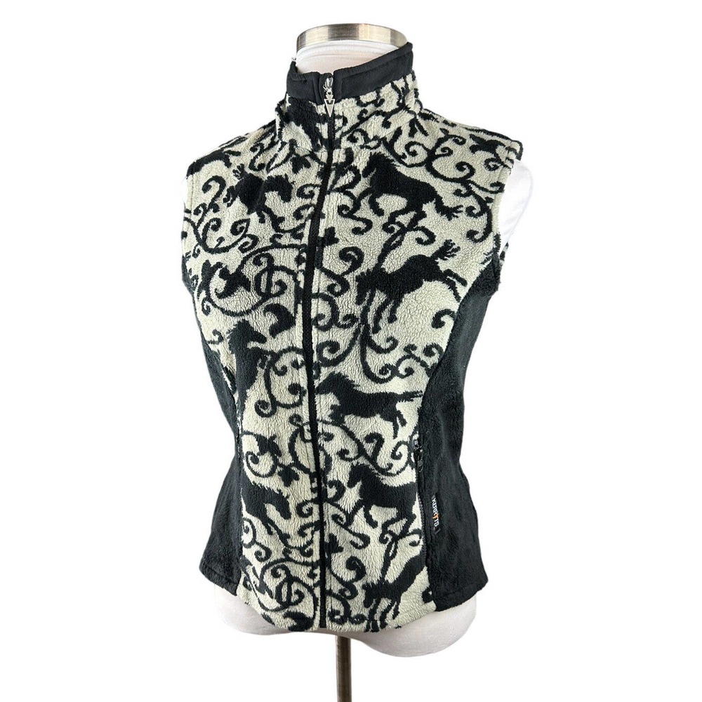 Kerrits Horse Print Equestrian Full Zip Fleece Vest Women's Size Large H14693 - Picture 14 of 16